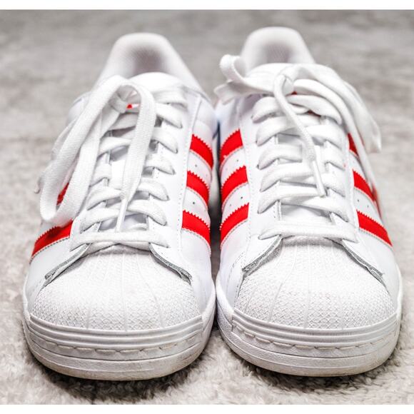 Adidas Superstar White Better Scarlet Red Sneakers Mens 8.5 Womens 10 IG9367 - Picture 2 of 16